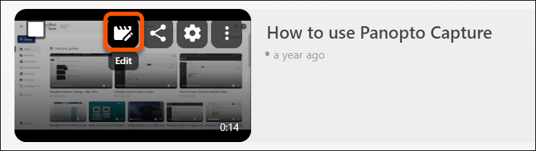 Accessing Panopto web editor from recording in Panopto