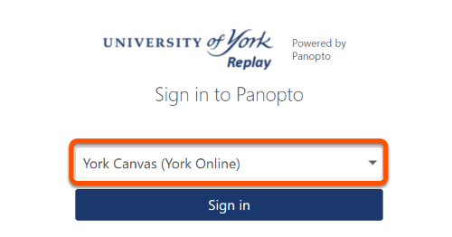 Annotated screenshot of Canvas online log in option selected