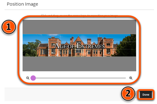 Adjusting position, crop and zoom on the new course image and then clicking done