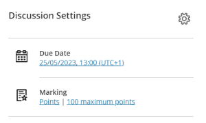 Marked discussion: due date set and 100 maximum points