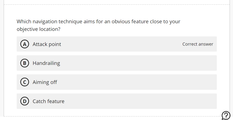 Multiple choice question with question text and four options. The correct answer is shown (for instructors)