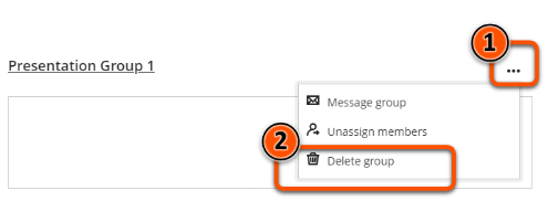 Using delete group option