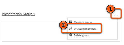 Using unassign members option to remove all students from a single group